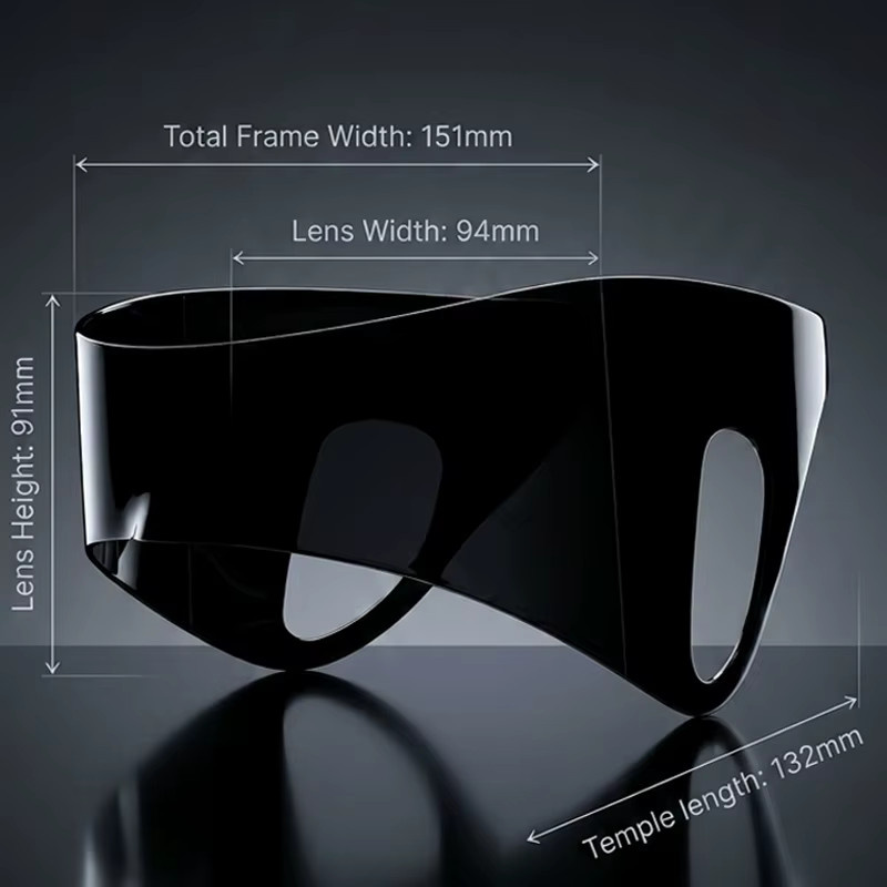 GENTLE LIU Sonnenbrille Wrap, Vollrand, Schwarz, Kunststoff, Damen - Bild 3
