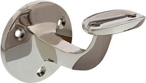 Intersteel Handlaufträger aus Messing mit runder Auflage, silberfarben, nickelbeschichtet, wandmontiert - Bild 1