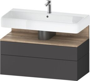 Duravit Waschtischunterschrank Qatego in Grau Matt, B/T/H: 99 x 47 x 59 cm - Bild 1