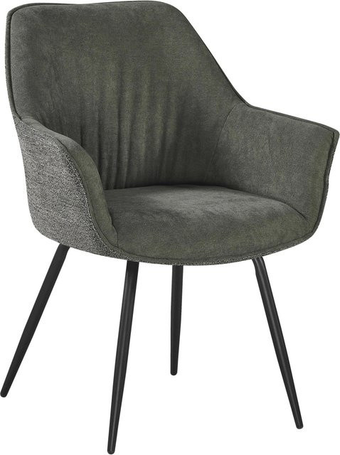 Mömax Armlehnstuhl Nova in Grün mit Stoffbezug und Armlehnen für Esszimmer, Wohnzimmer oder Home-Office, B/T/H: 62 x 64 x 85 cm - Bild 1