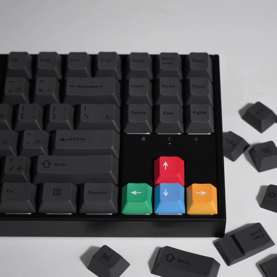 Venit Keys Tastenkappen im Cherry-Profil in Grau mit japanisch-englischem Design aus Dye-Sub PBT für mechanische MX-Tastaturen - Bild 3
