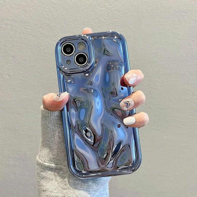 Stoßfeste iPhone Schutzhülle mit glänzender Laser-Meteoriten-Textur in Blau für Apple iPhone 11 12 13 14 15 16 Pro Max XS XR 7 8 Plus - Bild 1