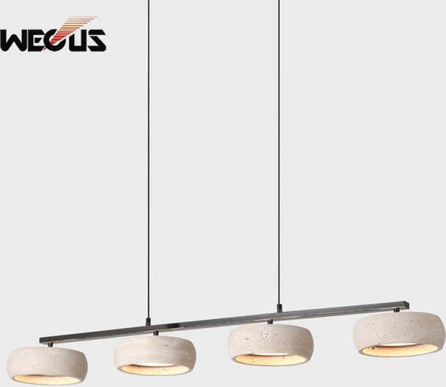 Wecus Wabi Sabi Mid Century Pendelleuchte in Yellow Travertine für dein Esszimmer oder Wohnzimmer - Bild 1