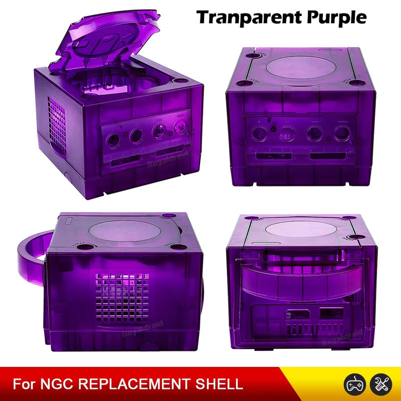 Pogopirate Ersatzgehäuse für Gamecube Retro-Videospielkonsole DOL-101/DOL-001 in 4 transparenten Farben inklusive Blau - Bild 5
