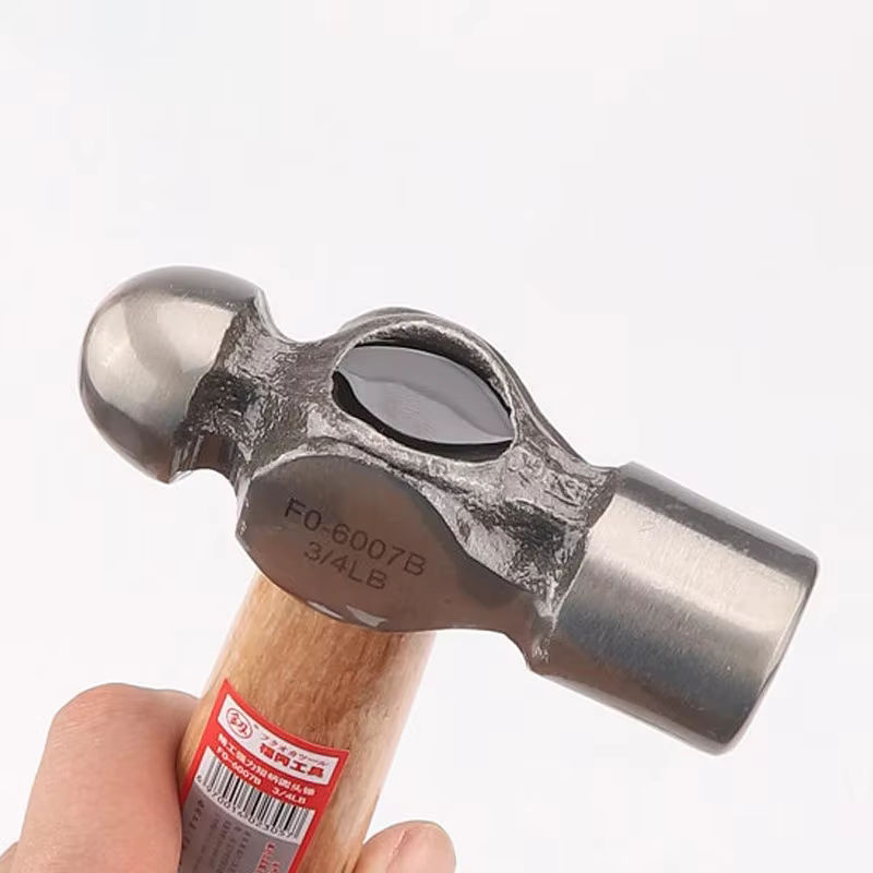 TOTNEND Monteurhammer aus Eisen mit poliertem Massivholzgriff in Silber - Bild 3