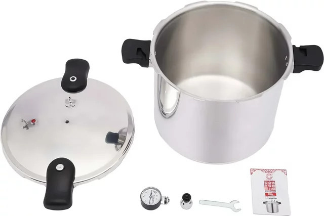 Yooli Schnellkochtopf aus Edelstahl, 22 l, Silber/Grau, B: 32 cm, T: 28 cm - Bild 1