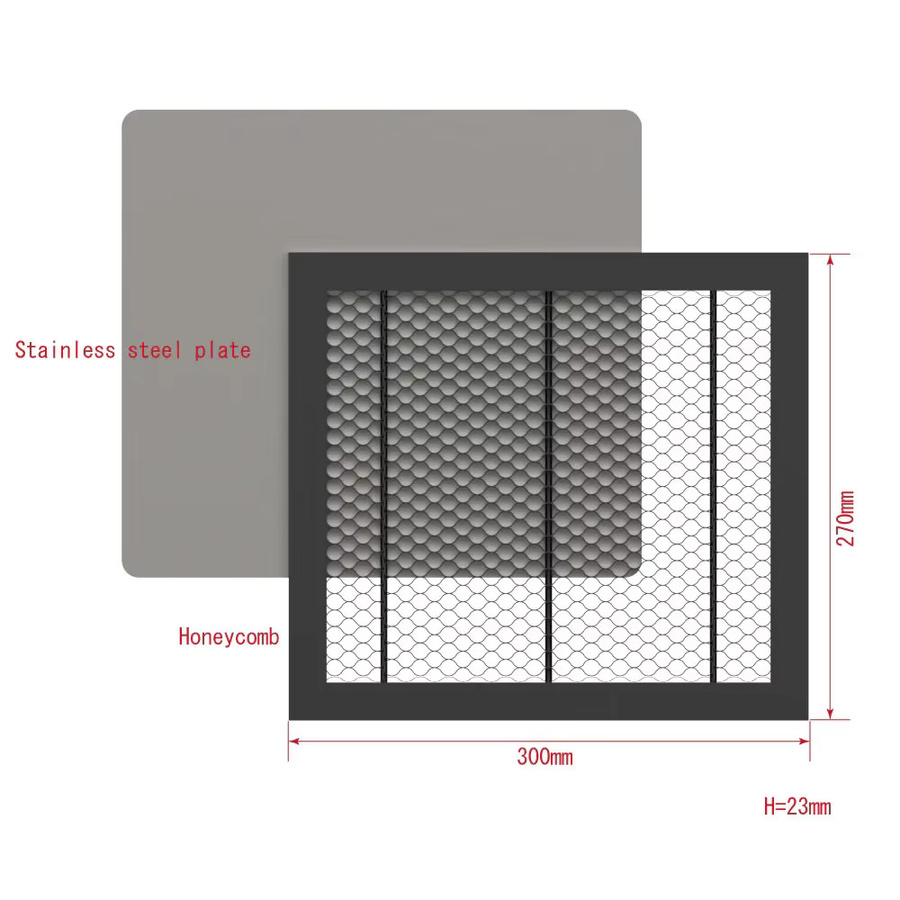 NEJE Wabenplatte Laserbett als Laser-Waben-Arbeitstisch für NEJE 5/Plus Lasergravierer, Breite: 30 cm, Tiefe: 27 cm - Bild 3