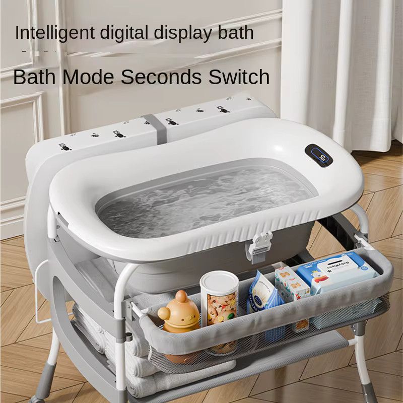 Pakey 2-in-1 Baby-Pflegetisch und Windel-Pflegestation, faltbarer multifunktionaler Badetisch für Neugeborene - Bild 2