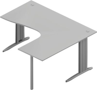 Winkelschreibtisch ARLON-OFFICE in Grau mit Kabeldurchlass, B: 160 cm, T: 120 cm, H: 73 cm - Bild 1
