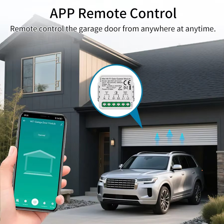 GGBEE Smart Garage Tür Schalter Modul Zigbee Tuya Wifi Tor Öffner Controller in Weiß mit App- und Sprachsteuerung für Alexa, Google Home und Yandex - Bild 1