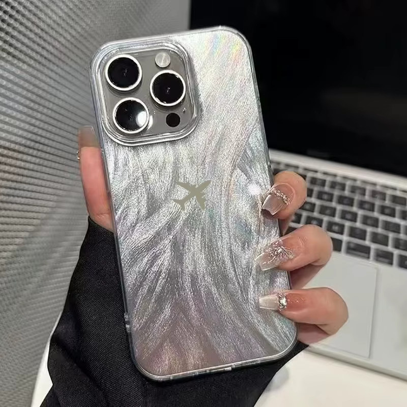 Minimalistische iPhone Hülle mit Flugzeugdesign als IMD-Abdeckung für iPhone 17 bis iPhone 7 und Plus Modelle - Bild 2