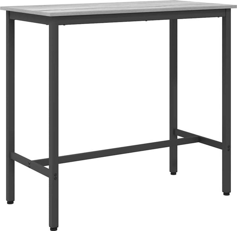 Modern minimalistischer Tisch vidaXL in Grau Sonoma aus Holzwerkstoff und Stahl, B/T/H: 100 x 50 x 90,5 cm - Bild 1