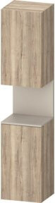 Duravit Hochschrank Qatego in Braun Hochglanz mit Glastüren und LED-Beleuchtung, B/T/H: 40 x 36 x 176 cm - Bild 1
