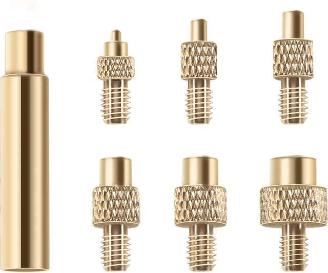 toaiot Wärmeeinsatzmutter Set aus Messing für 3D-Drucker mit Lötkolben-Eisenspitze, Goldfarben, M2 bis M8 - Bild 1