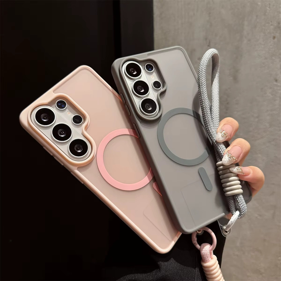 Matte transparente MagSafe Handyhülle für Samsung Galaxy S26 Ultra S25 S24 S23 S22 Plus S23 FE A56 A55 A36 A35 A17 A07 in Pink - Bild 2