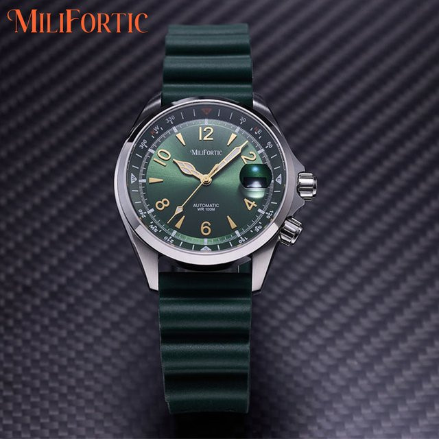 Milifortic Armbanduhr, Automatik, Edelstahl, 39,5 mm, Herren, Schwarz - Bild 1