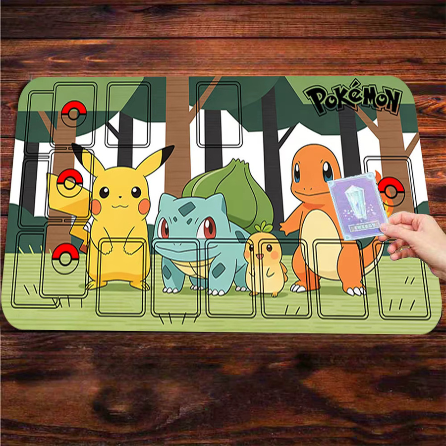 Potdemiel Pokémon Starters Pikachu Bulbasaur Charmander TCG Spielmatte, Zubehör - Bild 3