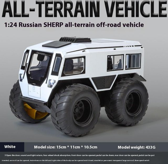Linyi toy car Russische Sherp All-Terrain Offroad-Fahrzeug, Modell, Metall, 1:24, mit Sound & Licht, ab 14 Jahren - Bild 1