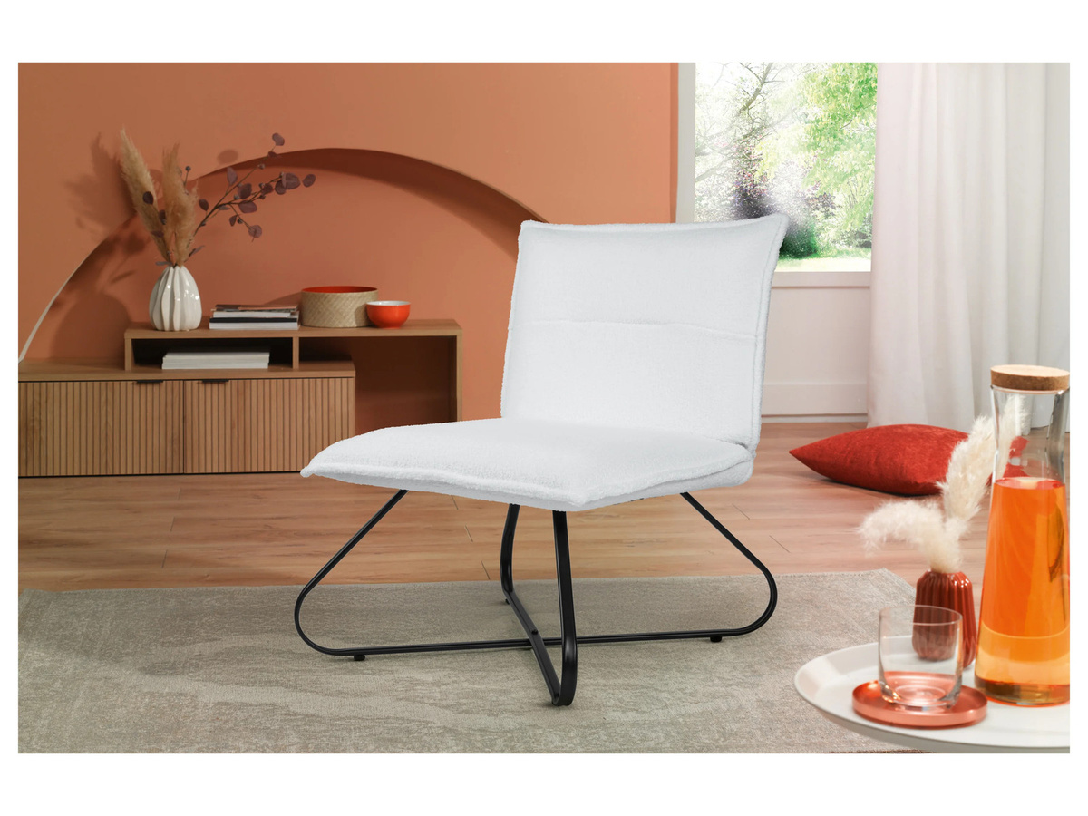 LIVARNO HOME Sessel in modernem Design mit Bouclé-Stoff und Metallgestell, Höhe: 77 cm, Breite: 71 cm, Tiefe: 64 cm - Bild 2