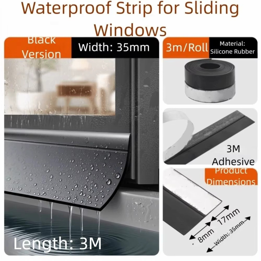 Ainproof Wasser-Rückfluss-Fensterdichtung aus EPDM-Gummi und Kunststoff zur wasserdichten Abdichtung und Schallisolierung - Bild 4
