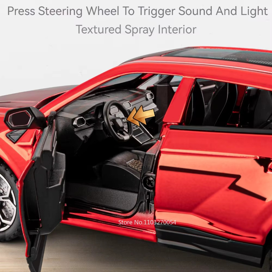 MAKEDA Lambor URUS Modellauto, 1:24, mit Licht und Sound, Gelb - Bild 4
