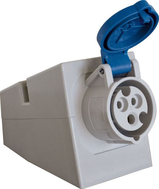 Schwabe Camping CEE Wanddose 3-polig, grau, 230 V 16 A, IP44, für Leitungen bis max. 2,5 mm² - Bild 1