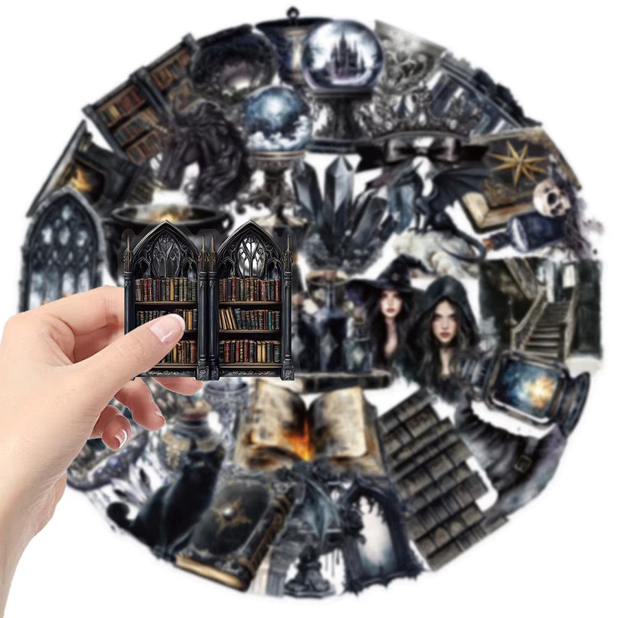 Kpustyle Transparente Cartoon Aufkleber im Gothic Dark Magic Hexen Design für Skateboard, Motorrad, Laptop und Auto, Mehrfarbig - Bild 3