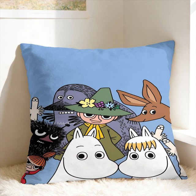 Potdemiel Moomins Kissenbezug mit Grafikdruck in Blau und Multicolour, B/H: 50 x 50 cm - Bild 1