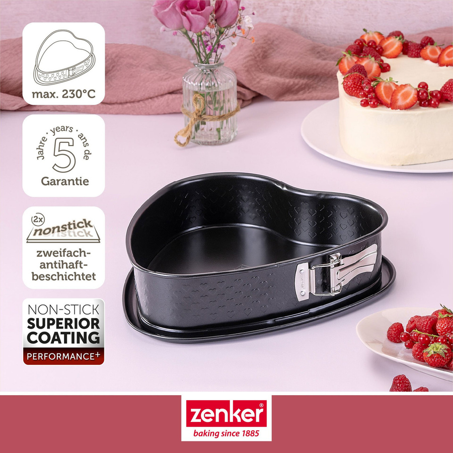 Zenker Springform Beloved+ Herz in Schwarz, Durchmesser: 26 cm, Antihaftbeschichtung - Bild 3