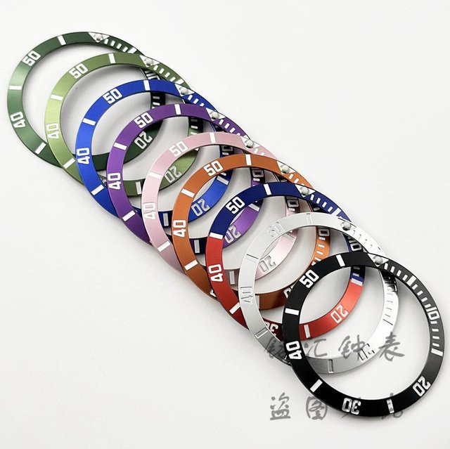 LIYAN Uhrenlünette Aluminium, 38 mm, Schwarz, Unisex - Bild 1