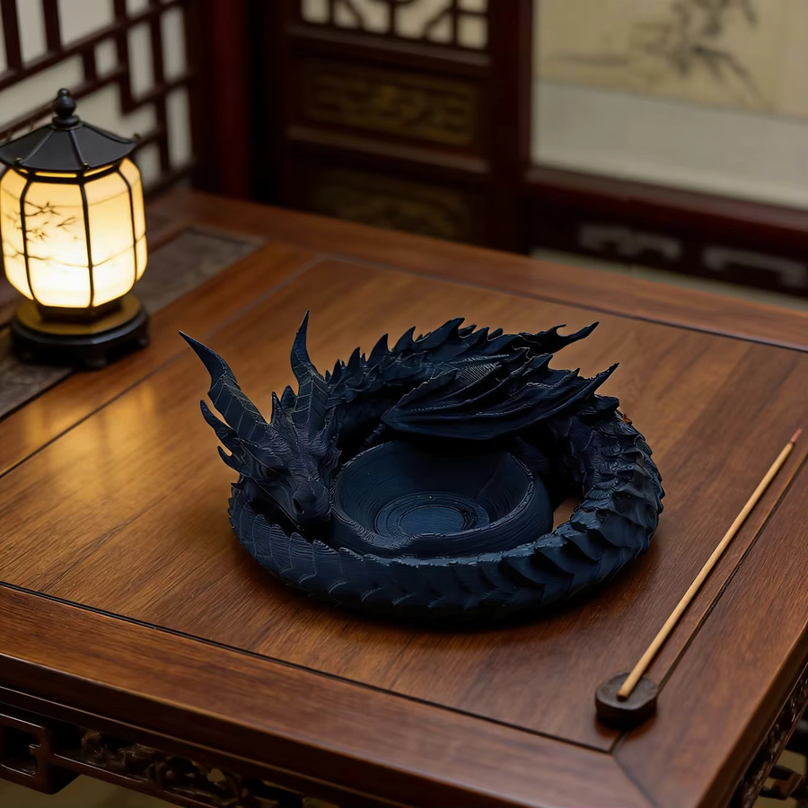 Black Dragon Multifunktionales Desktop-Aufbewahrungstablett aus Resin in Schwarz - Bild 4