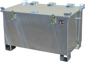 Bauer Südlohn Lithium-Ionen Lagerbehälter LIL 220 aus Stahlblech, feuerverzinkt, silber, abschließbarer Deckel, 3-fach stapelbar, B/T: 120 x 80 cm - Bild 1