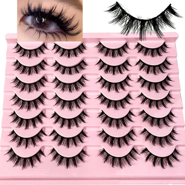 LYBCG Falsche Wimpern Cat Eye, Manga Faux Nerz, Natürlich, Unisex - Bild 1