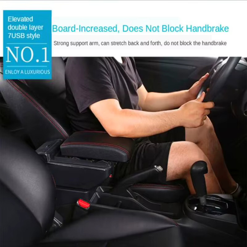 HuangZM Aufbewahrungsbox für die Mittelarmlehne mit USB-C Aufladung für MG ZS in Schwarz - Bild 3