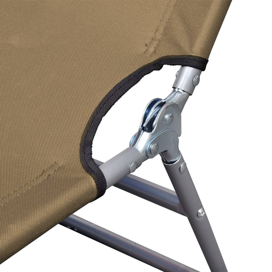vidaXL Sonnenliege klappbar in Taupe mit verstellbarer Rückenlehne und Kopfkissen aus 600D Oxford-Gewebe, B/T/H: 189 x 58 x 27 cm - Bild 2