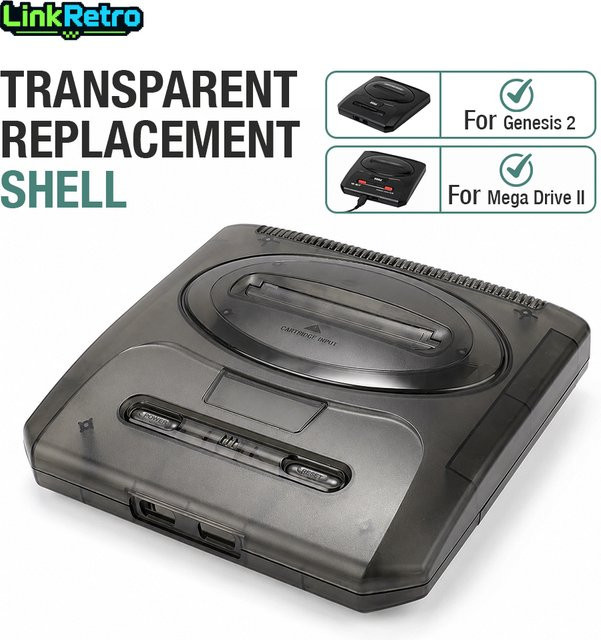 LinkRetro Transparente ABS-Ersatzhülle für Sega Genesis 2 / MD2 Spielkonsole - Bild 1