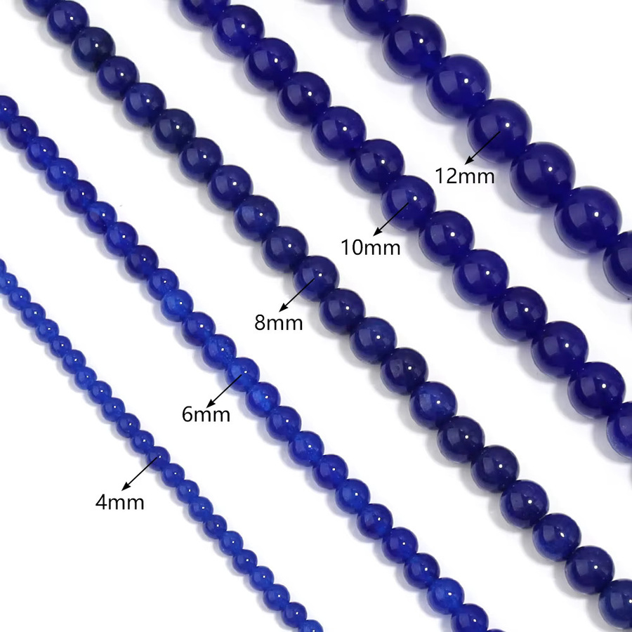 Chalcedon-Steinperle, dunkelblau, rund, Unisex - Bild 4