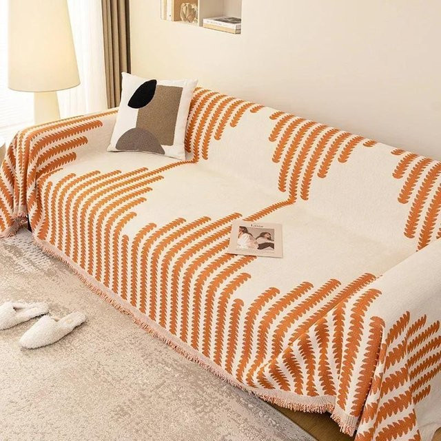 Yiran Furniture Chenille-Decke mit schwarzen Streifen, B/B: 180 x 130 cm - Bild 1