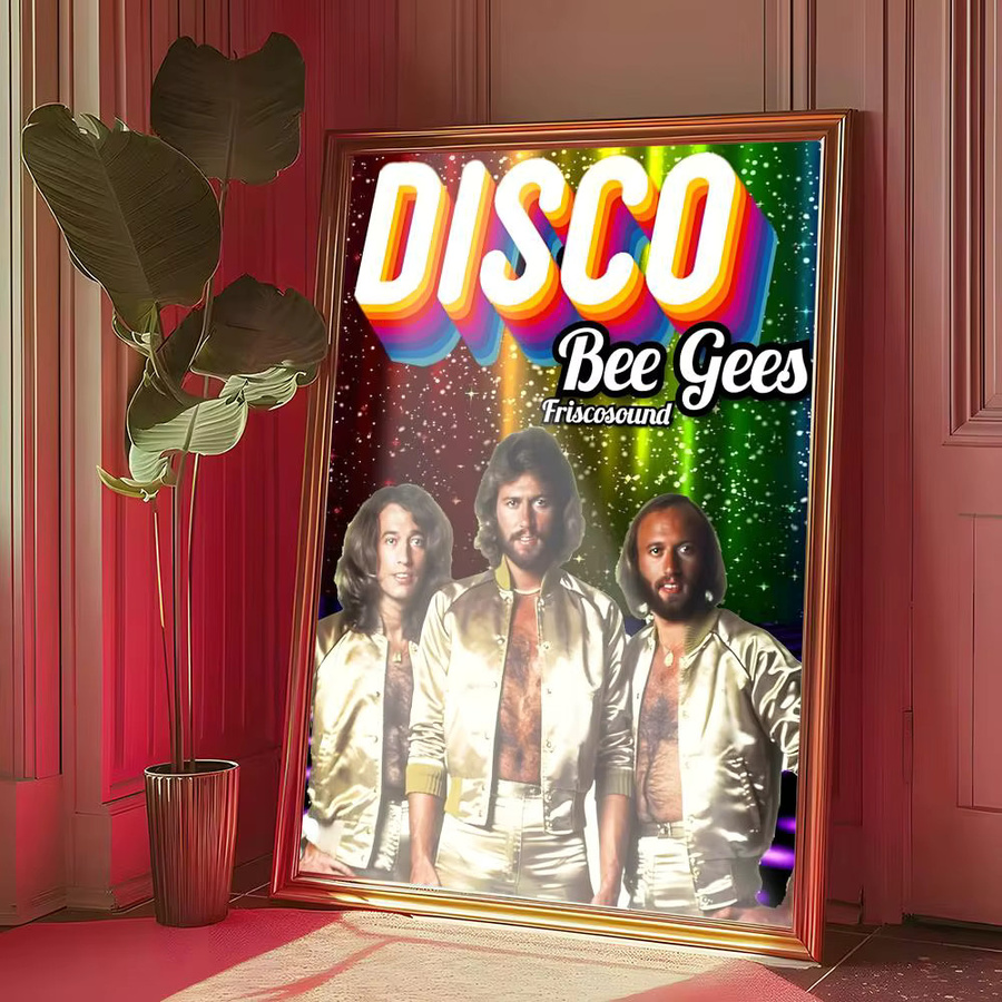 Selbstklebendes B-bee gees Band-Poster in Retro-Optik, wasserfeste HD-Kunst Wanddekoration, Mehrfarbig, Rechteckig - Bild 5