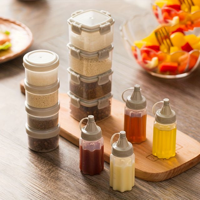 Untior Sauce-Quetschflasche aus Kunststoff mit Deckel, transparente Gewürzflasche für Grillen und Küche, Rot - Bild 1