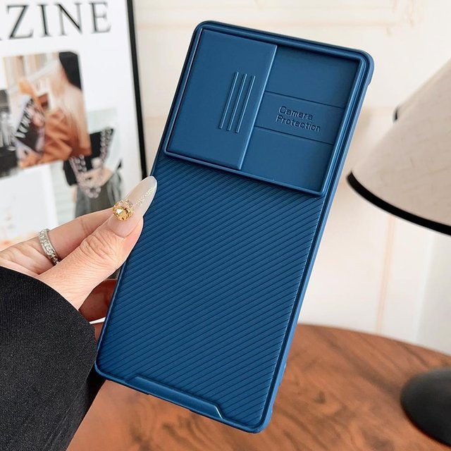 Stoßfeste Silikon Schutzhülle mit Magnet-Kameraobjektivschutz für Samsung Galaxy S26 Ultra, S25 Ultra und S24, Navy Blau, unterstützt kabelloses Laden - Bild 1