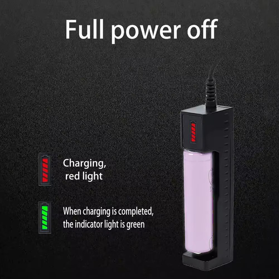 USB DC5V Smart Ladegerät Adapter mit LED für wiederaufladbare Batterien 10440 14500 16340 16650 14650 18650 in Schwarz - Bild 4