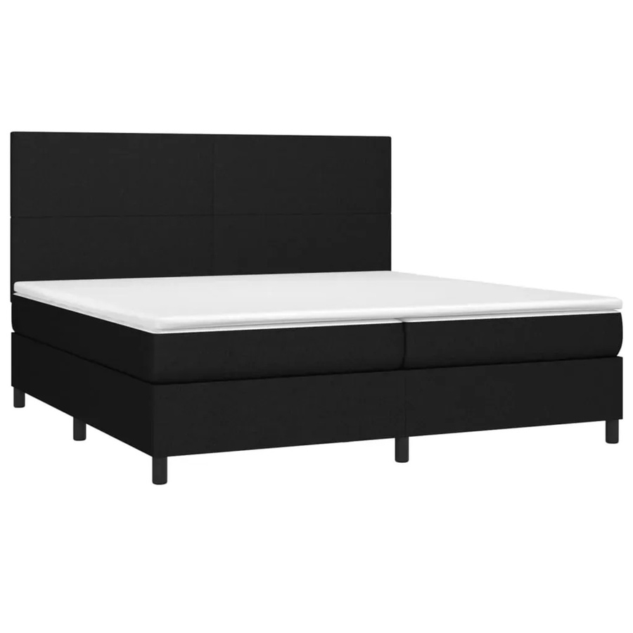 vidaXL Boxspringbett mit Matratze und LED-Beleuchtung in Schwarz, B/T/H: 200 x 200 x 118 cm - Bild 2