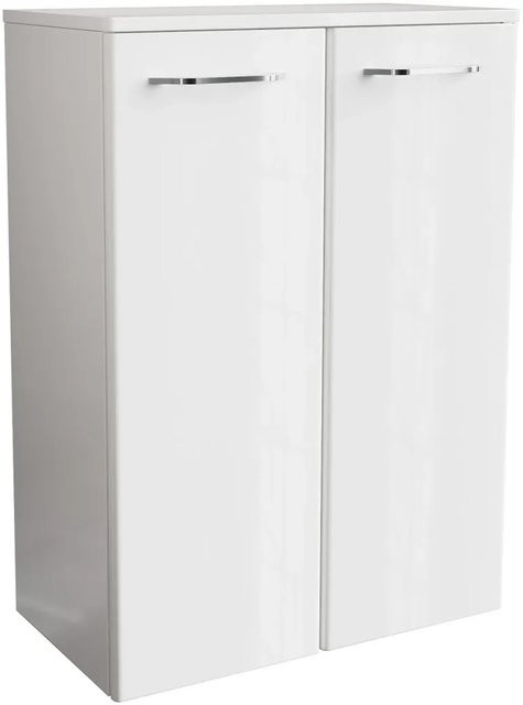Fackelmann Milano Doppel-Midischrank für das Badezimmer in Weiß mit Soft-Close-Türen, B/T/H: 60,2 x 32,0 x 82,6 cm - Bild 1