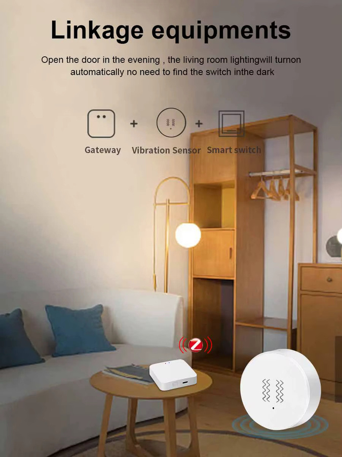 ONENUO Vibrationssensor mit Zigbee-Funktion und Tuya Smart Life Unterstützung in Weiß - Bild 3