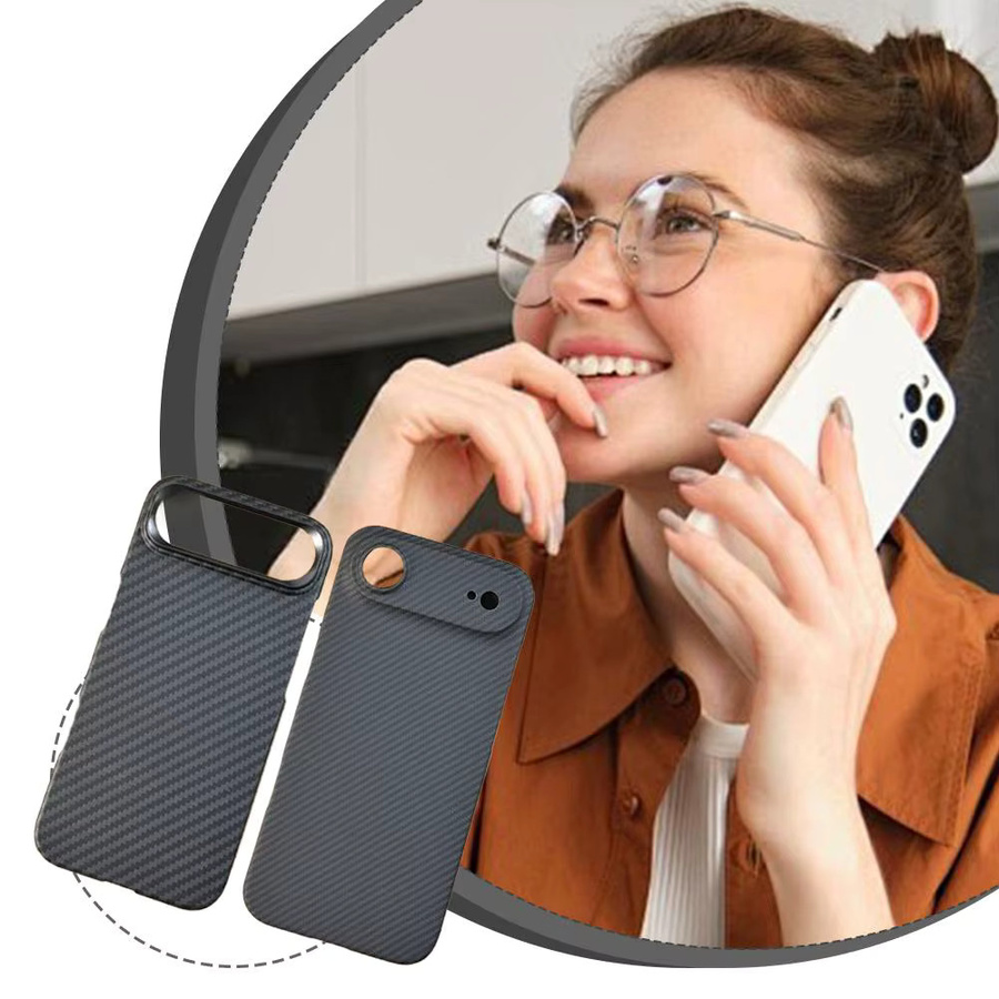 Business Schutzhülle aus Aramid Faser für iPhone 17Air mit starker Magnetfunktion in Schwarz - Bild 4