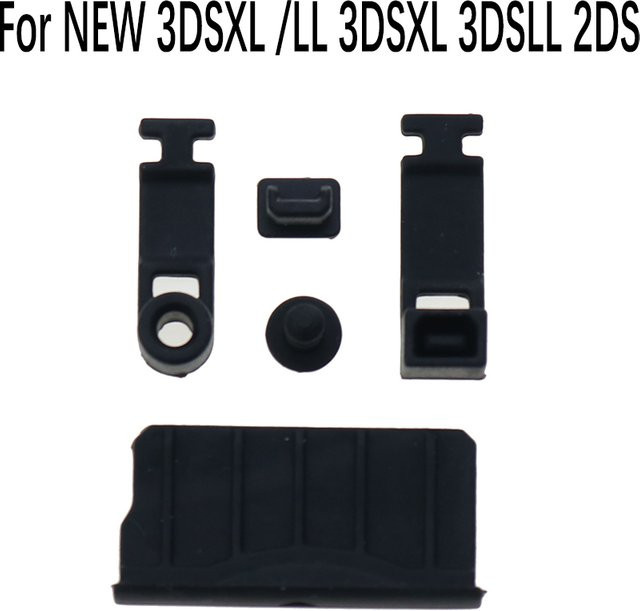 JCD Silikon Anti-Staub-Stecker in Schwarz für New 3DS XL, New 3DS LL, 3DS XL, 3DS LL und 2DS zum Schutz von Kopfhörerbuchse und Ladedock - Bild 1