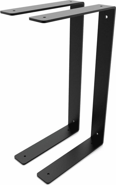 HEVVA Doppelte Regalhalterung HARTENBERG 2er Set Schwarz aus Metall Tiefe: 20 cm - Bild 1
