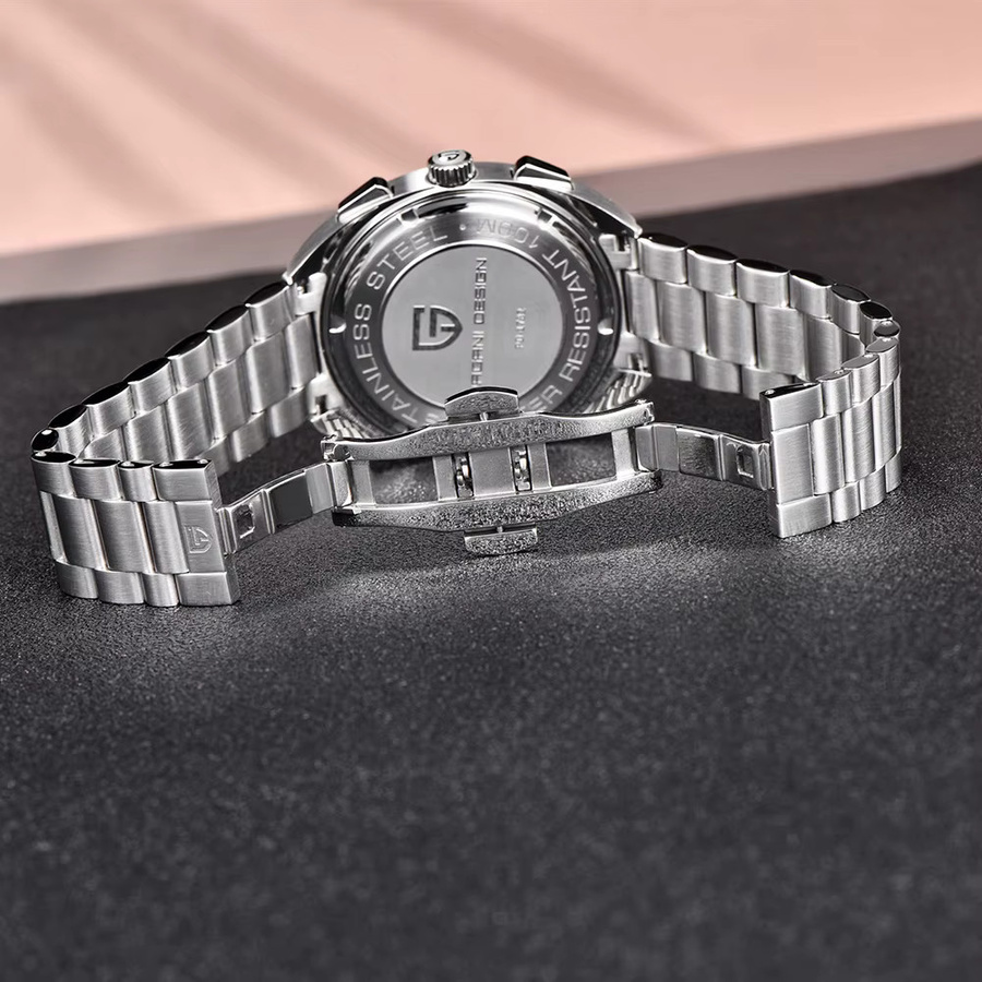 Pagani Design Chronograph, Taucheruhr, Edelstahl, Quarz, Blau, Herren - Bild 5
