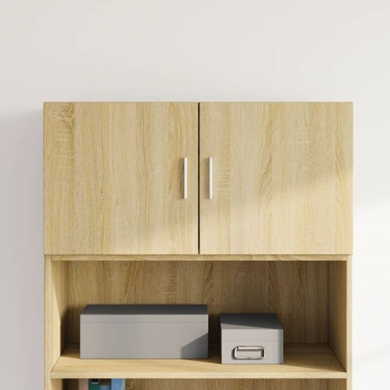 Vidaxl Wandschrank in Eiche Natur Braun aus Holzwerkstoff mit Drehtüren, B/T/H: 80 x 40 x 42,5 cm - Bild 1